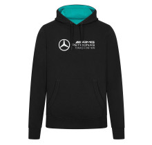 Týmová mikina Mercedes AMG Petronas s kapucí - černá